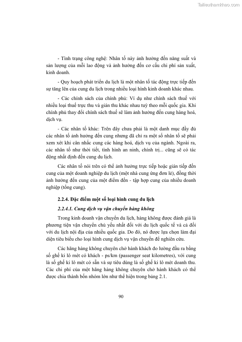 Giáo trình Kinh tế du lịch Phần 1 - 9 Trang 106