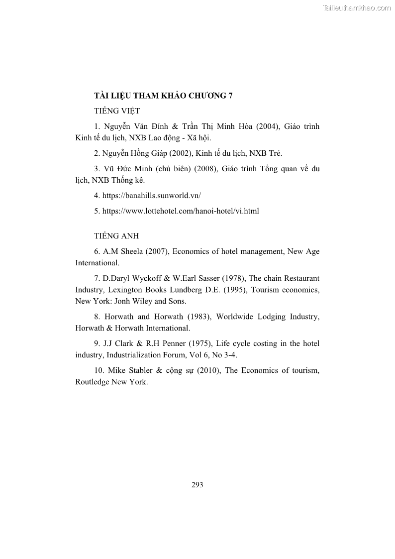 Giáo trình Kinh tế du lịch Phần 2 - 11 Trang 127