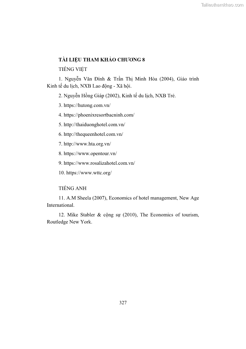 Giáo trình Kinh tế du lịch Phần 2 - 14 Trang 161