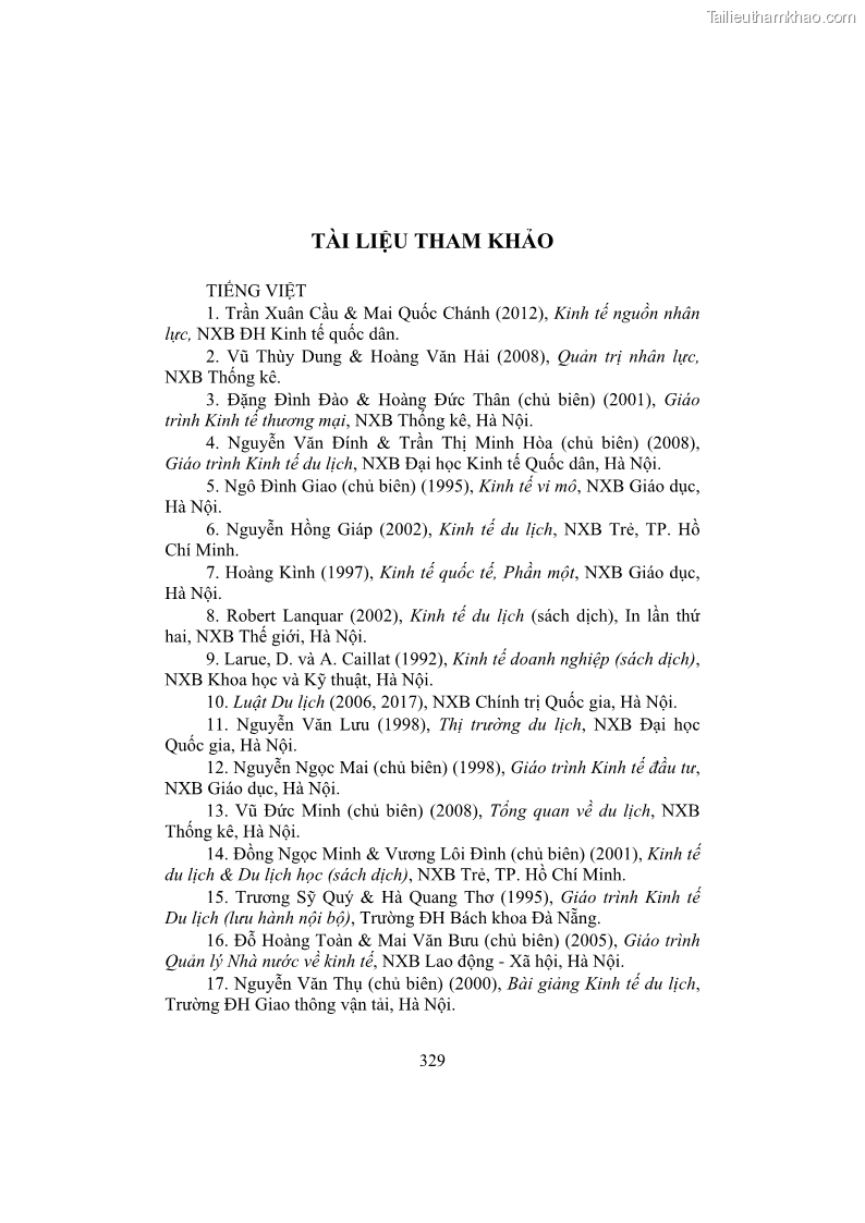 Giáo trình Kinh tế du lịch Phần 2 - 14 Trang 163