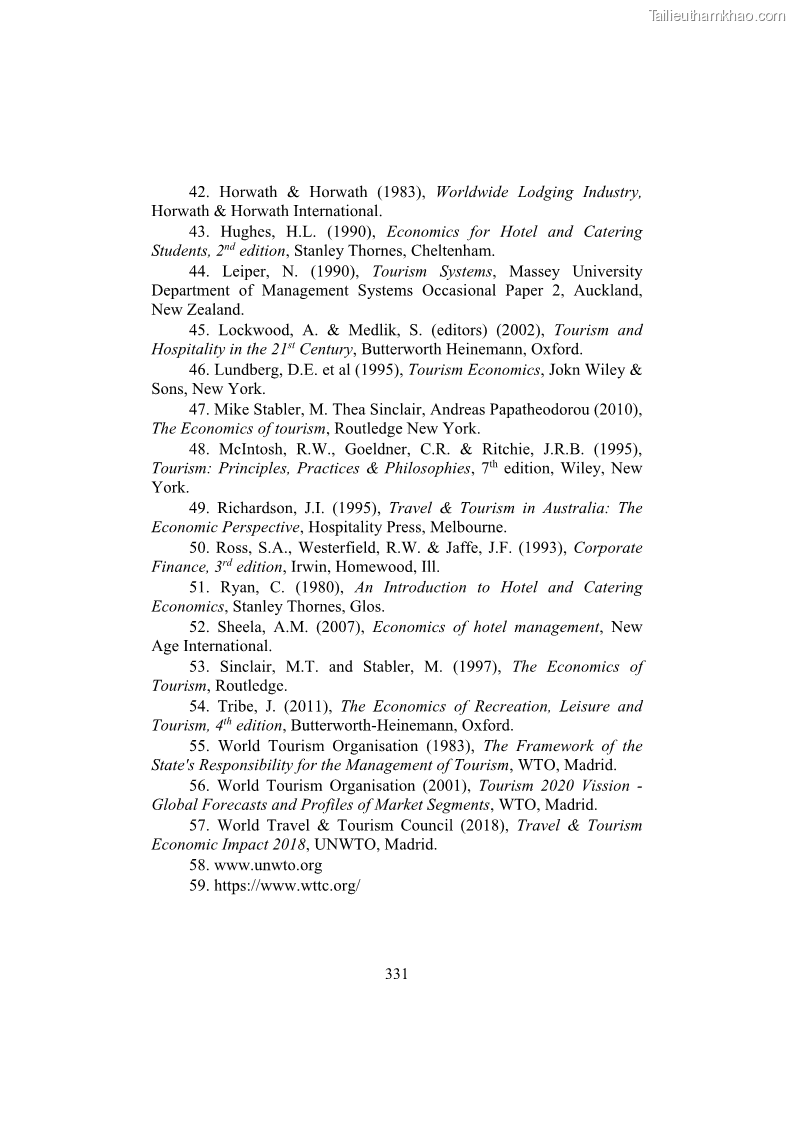 Giáo trình Kinh tế du lịch Phần 2 - 14 Trang 165