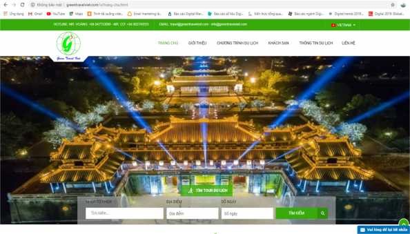 Hình 3 Giao diện trang chủ website greentravelviet com Nguồn Website greentravelviet com 1
