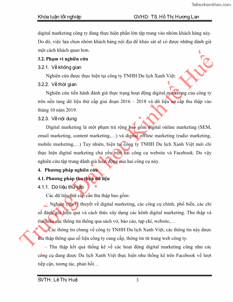 Khóa luận tốt nghiệp quản trị kinh doanh Hoàn thiện hoạt động digital marketing tại công ty TNHH Du lịch Xanh Việt - 1 Trang 11