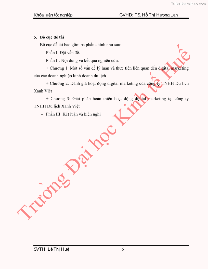 Khóa luận tốt nghiệp quản trị kinh doanh Hoàn thiện hoạt động digital marketing tại công ty TNHH Du lịch Xanh Việt - 2 Trang 14