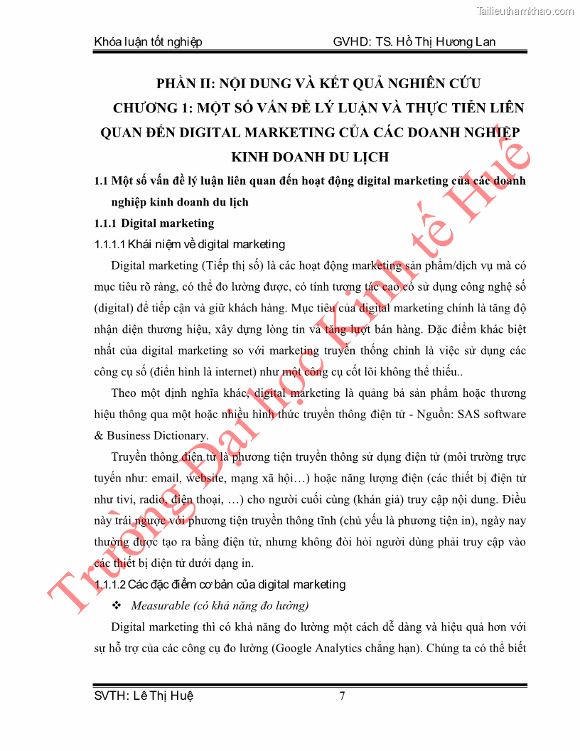 Khóa luận tốt nghiệp quản trị kinh doanh Hoàn thiện hoạt động digital marketing tại công ty TNHH Du lịch Xanh Việt - 2 Trang 15