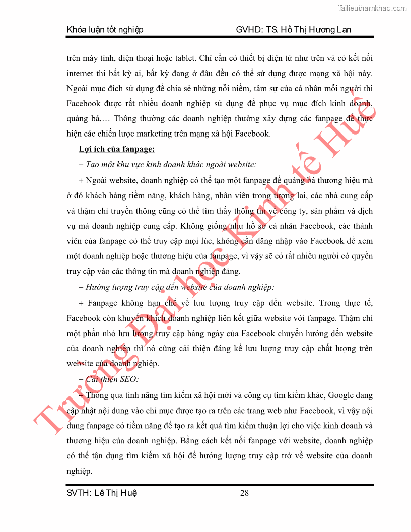 Khóa luận tốt nghiệp quản trị kinh doanh Hoàn thiện hoạt động digital marketing tại công ty TNHH Du lịch Xanh Việt - 3 Trang 36