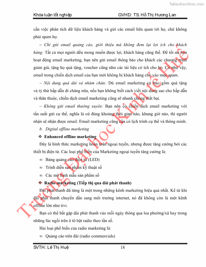 Khóa luận tốt nghiệp quản trị kinh doanh Hoàn thiện hoạt động digital marketing tại công ty TNHH Du lịch Xanh Việt - 3 Trang 26