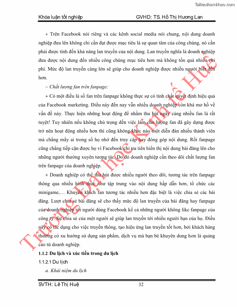 Khóa luận tốt nghiệp quản trị kinh doanh Hoàn thiện hoạt động digital marketing tại công ty TNHH Du lịch Xanh Việt - 4 Trang 40