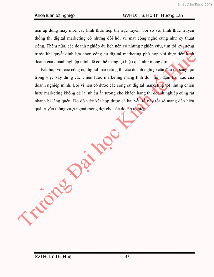 Khóa luận tốt nghiệp quản trị kinh doanh Hoàn thiện hoạt động digital marketing tại công ty TNHH Du lịch Xanh Việt - 5 Trang 51