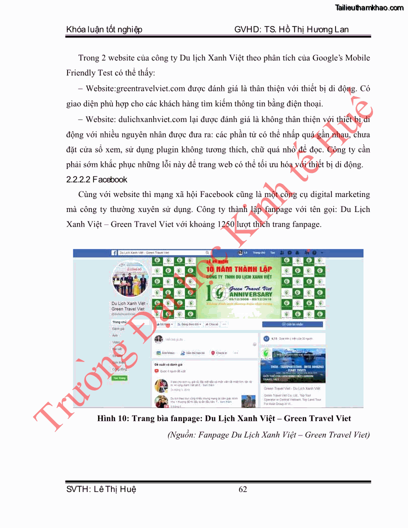 Khóa luận tốt nghiệp quản trị kinh doanh Hoàn thiện hoạt động digital marketing tại công ty TNHH Du lịch Xanh Việt - 6 Trang 70