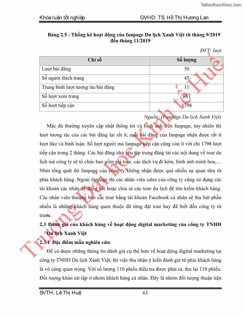 Khóa luận tốt nghiệp quản trị kinh doanh Hoàn thiện hoạt động digital marketing tại công ty TNHH Du lịch Xanh Việt - 6 Trang 71