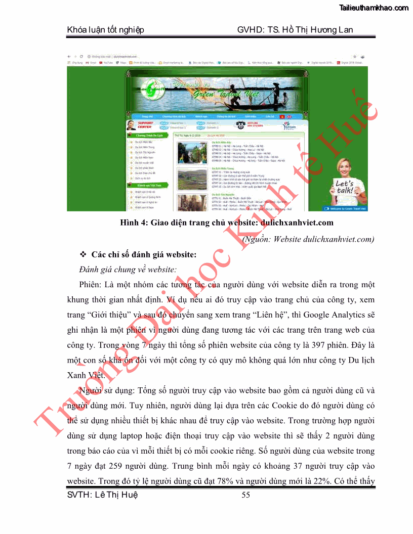 Khóa luận tốt nghiệp quản trị kinh doanh Hoàn thiện hoạt động digital marketing tại công ty TNHH Du lịch Xanh Việt - 6 Trang 63