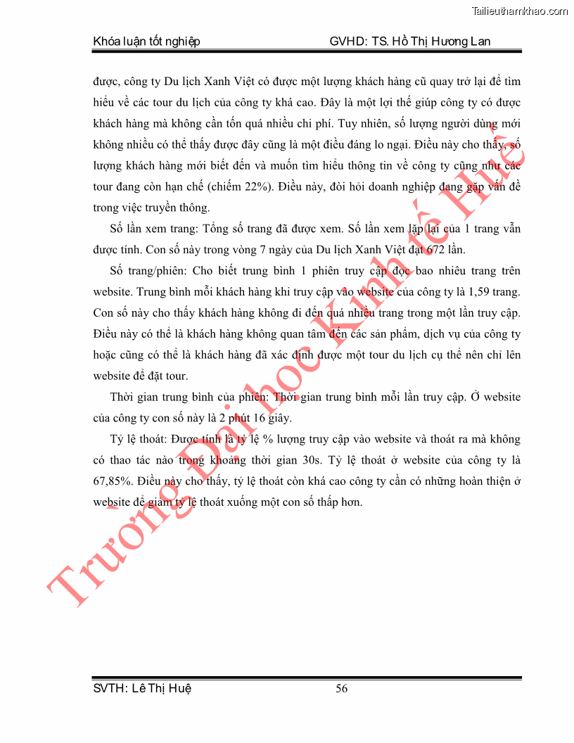 Khóa luận tốt nghiệp quản trị kinh doanh Hoàn thiện hoạt động digital marketing tại công ty TNHH Du lịch Xanh Việt - 6 Trang 64