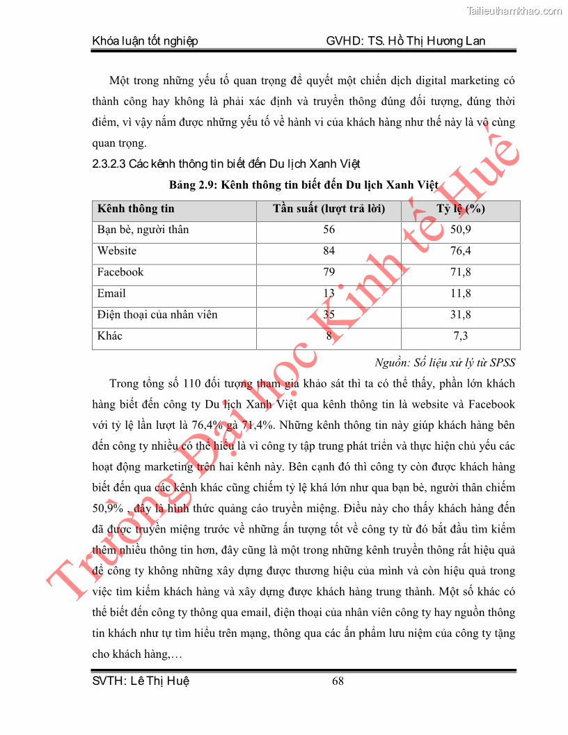 Khóa luận tốt nghiệp quản trị kinh doanh Hoàn thiện hoạt động digital marketing tại công ty TNHH Du lịch Xanh Việt - 7 Trang 76