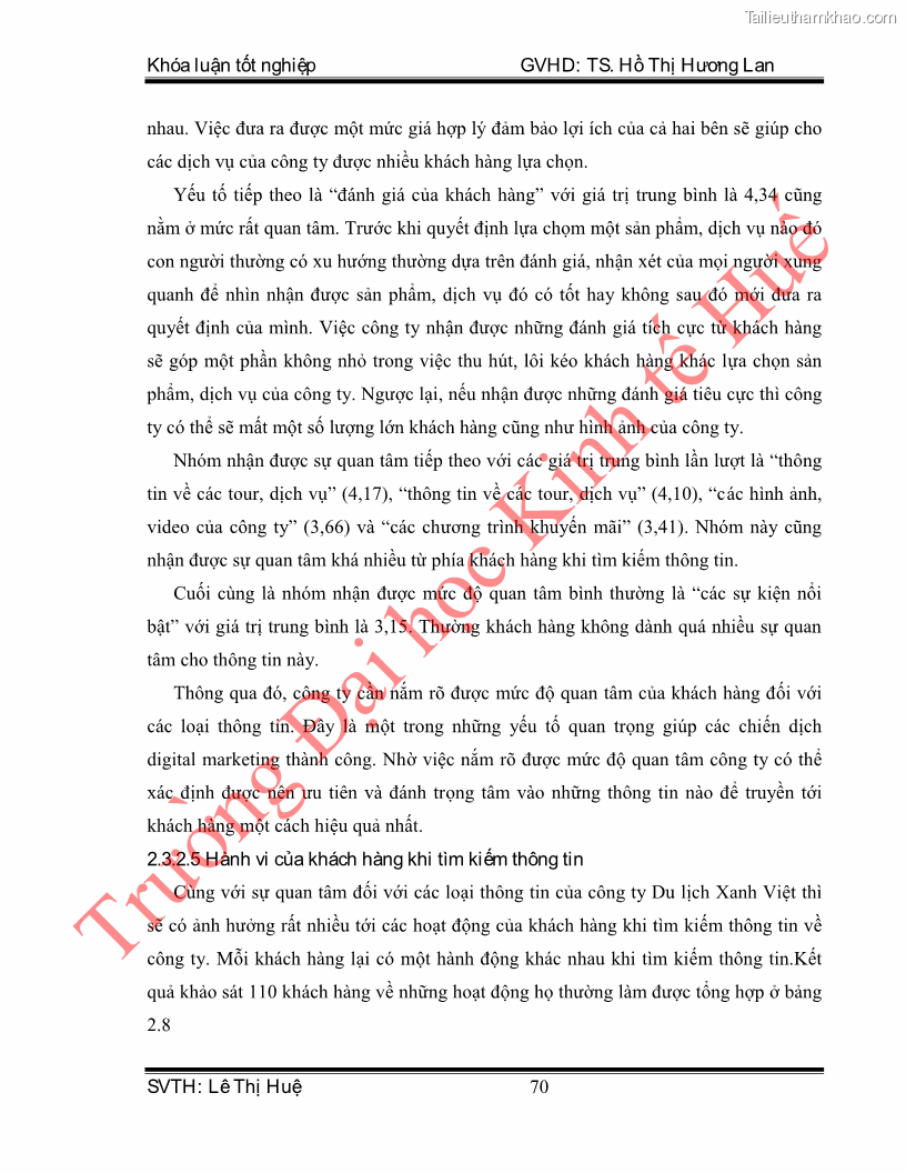 Khóa luận tốt nghiệp quản trị kinh doanh Hoàn thiện hoạt động digital marketing tại công ty TNHH Du lịch Xanh Việt - 7 Trang 78