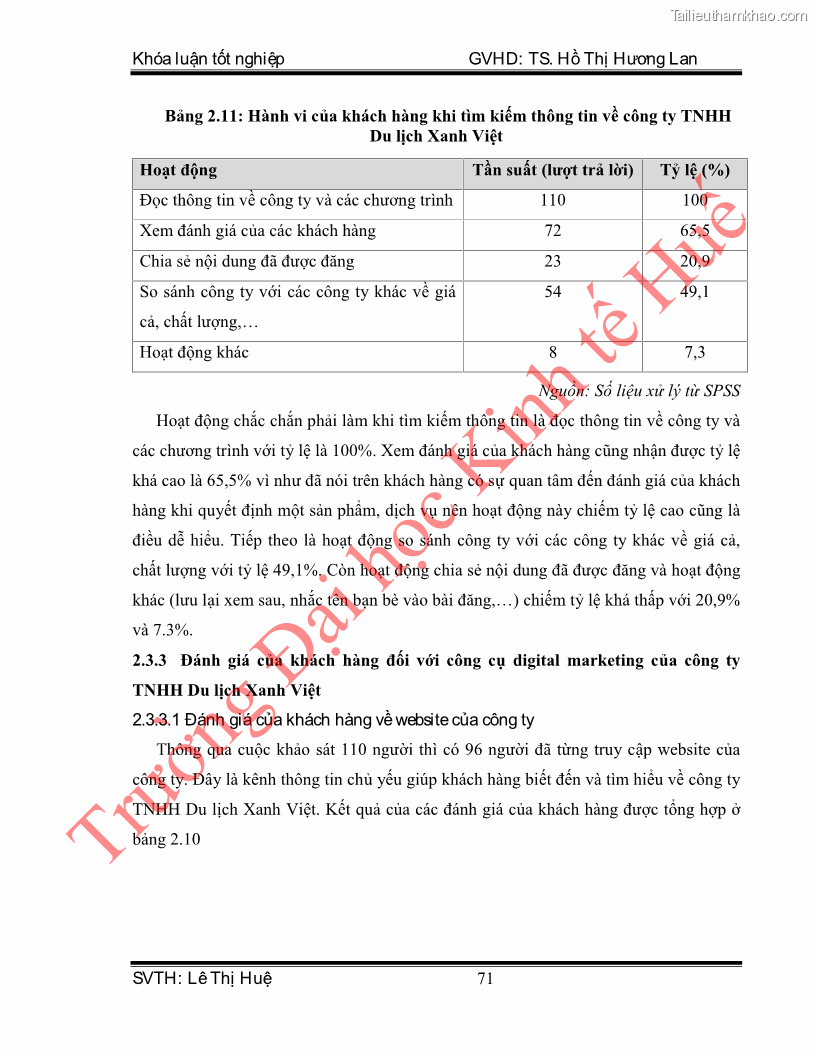 Khóa luận tốt nghiệp quản trị kinh doanh Hoàn thiện hoạt động digital marketing tại công ty TNHH Du lịch Xanh Việt - 7 Trang 79