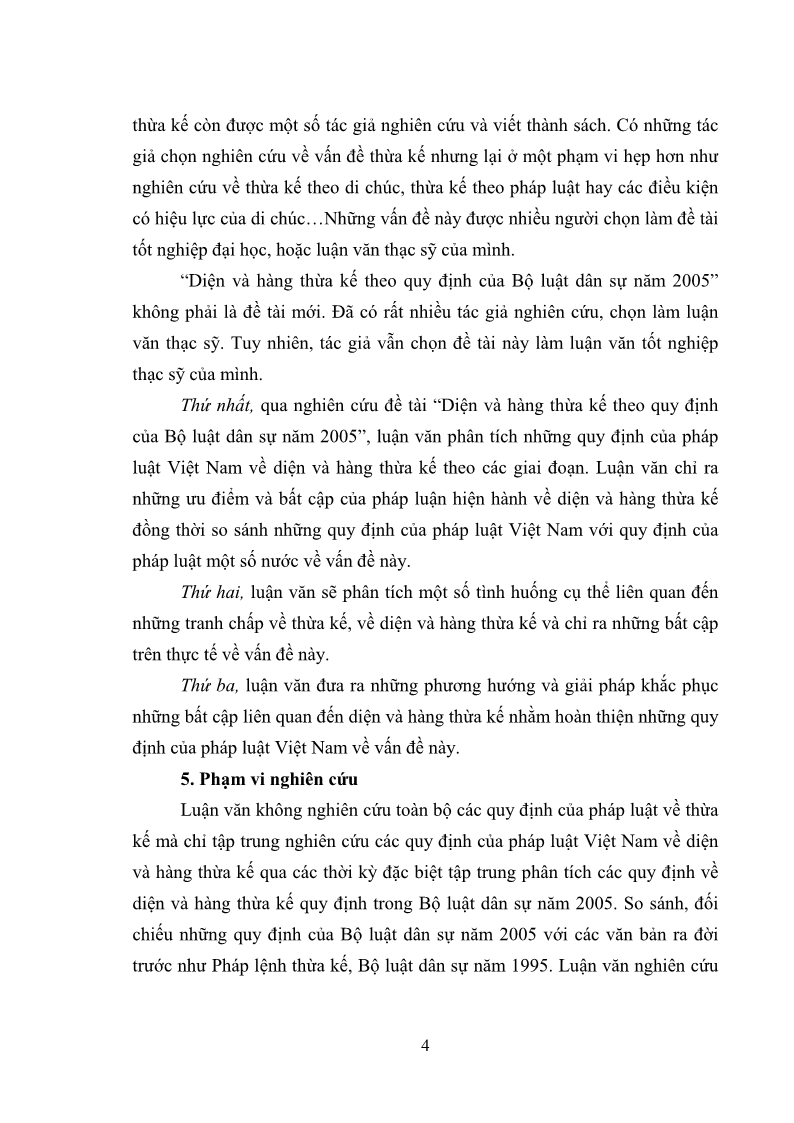 Luận văn Thạc sĩ Luật học Diện và hàng thừa kế theo quy định của Bộ luật dân sự năm 2005 - 1 Trang 10