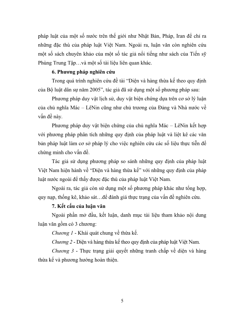 Luận văn Thạc sĩ Luật học Diện và hàng thừa kế theo quy định của Bộ luật dân sự năm 2005 - 1 Trang 11
