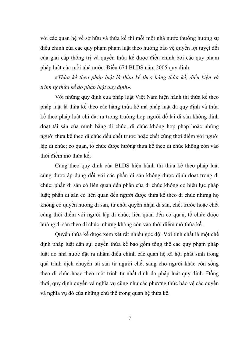 Luận văn Thạc sĩ Luật học Diện và hàng thừa kế theo quy định của Bộ luật dân sự năm 2005 - 2 Trang 13