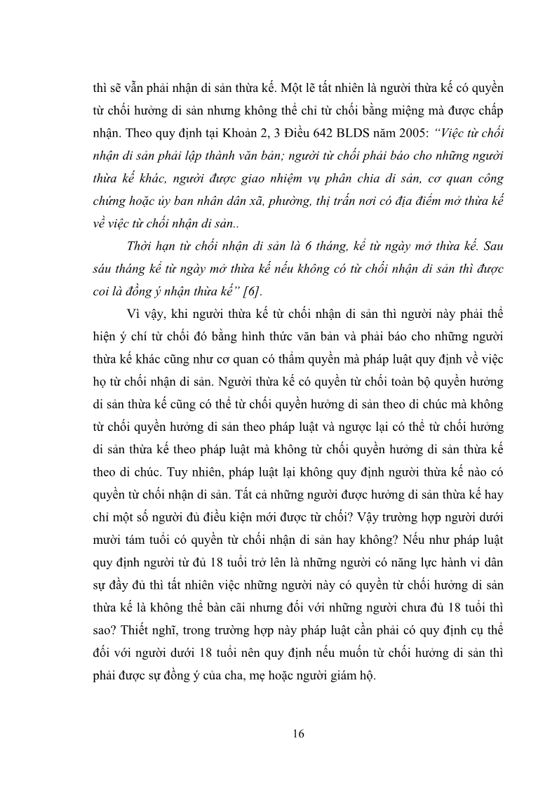 Luận văn Thạc sĩ Luật học Diện và hàng thừa kế theo quy định của Bộ luật dân sự năm 2005 - 2 Trang 22