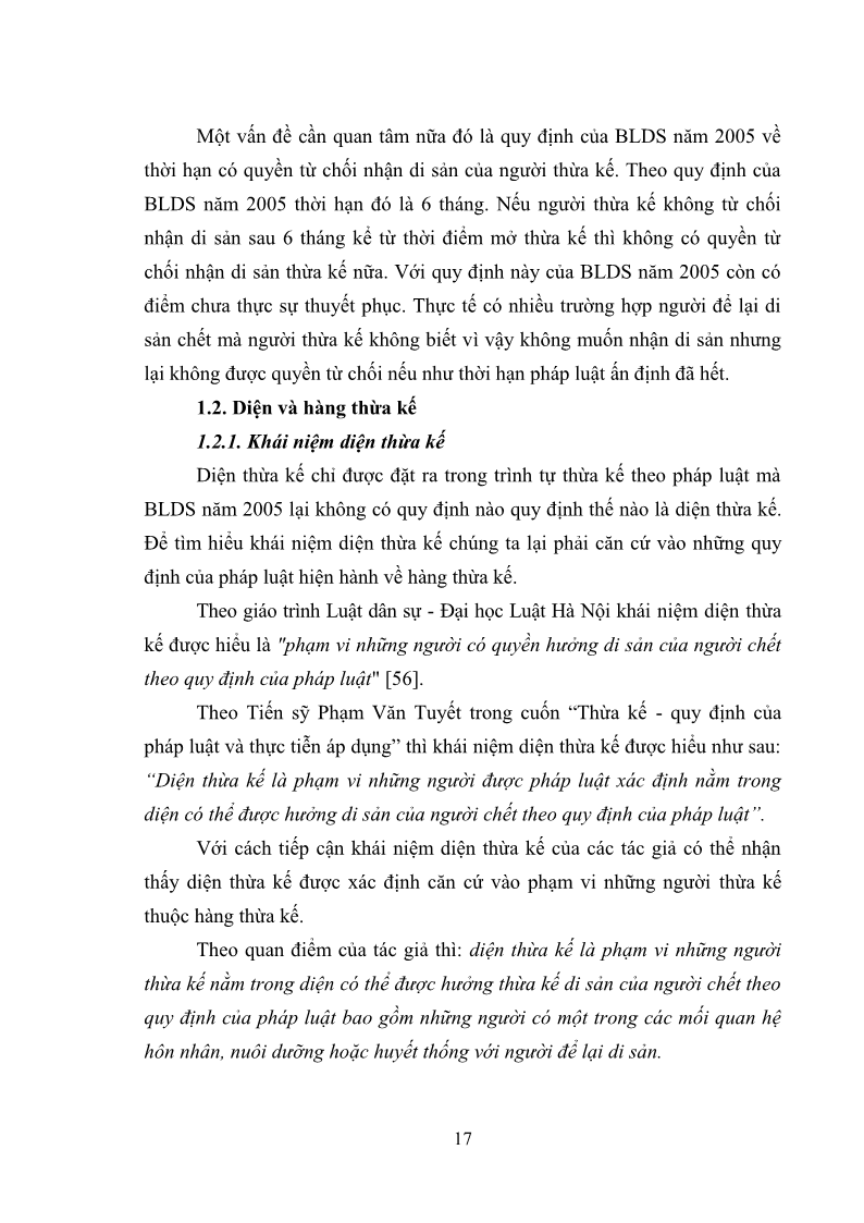 Luận văn Thạc sĩ Luật học Diện và hàng thừa kế theo quy định của Bộ luật dân sự năm 2005 - 2 Trang 23
