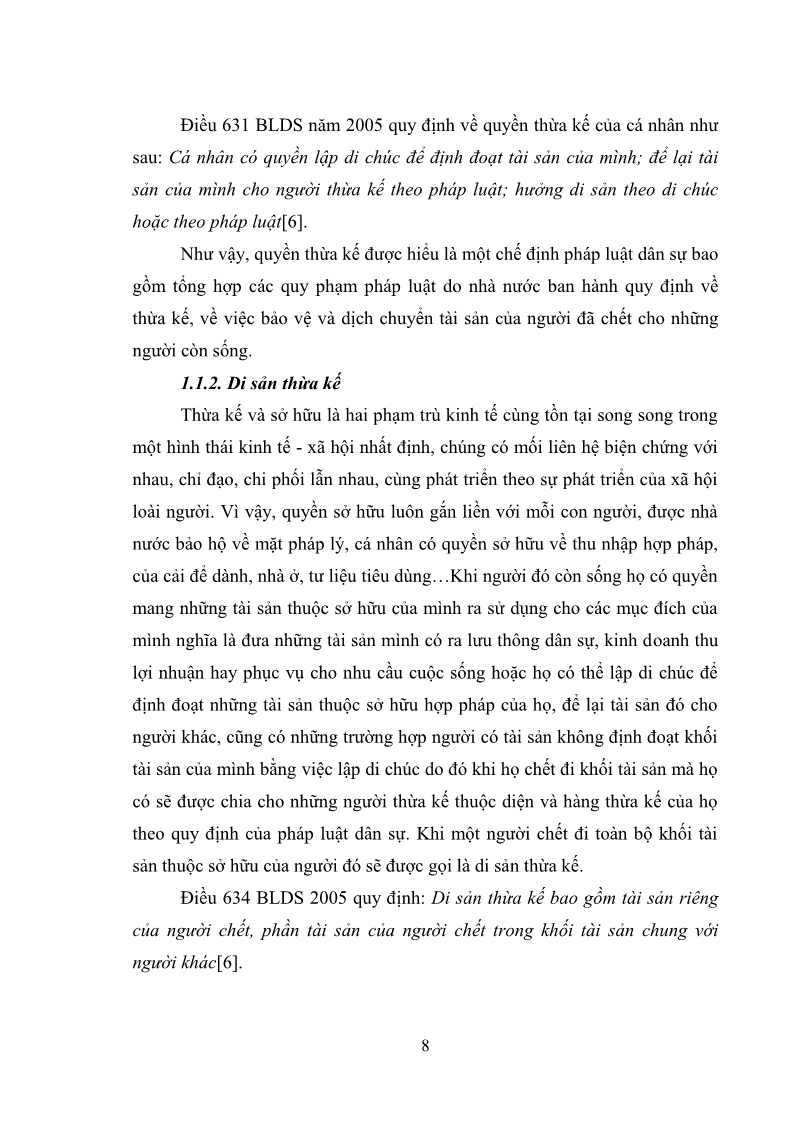 Luận văn Thạc sĩ Luật học Diện và hàng thừa kế theo quy định của Bộ luật dân sự năm 2005 - 2 Trang 14
