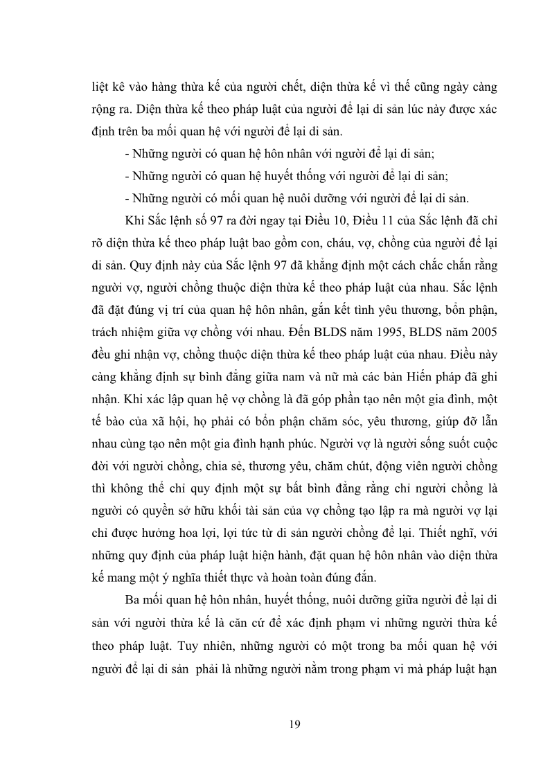 Luận văn Thạc sĩ Luật học Diện và hàng thừa kế theo quy định của Bộ luật dân sự năm 2005 - 3 Trang 25