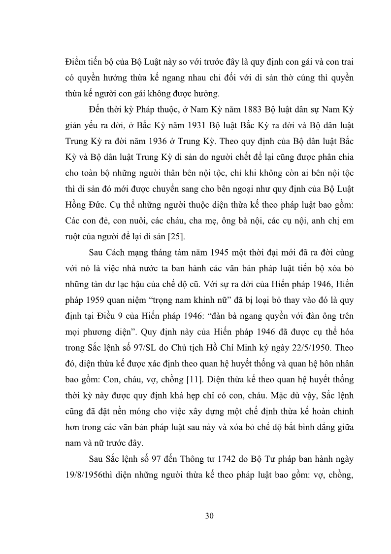 Luận văn Thạc sĩ Luật học Diện và hàng thừa kế theo quy định của Bộ luật dân sự năm 2005 - 3 Trang 36