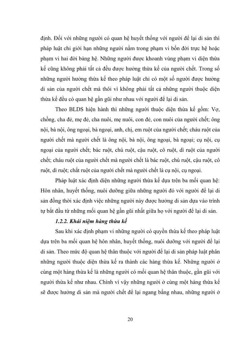 Luận văn Thạc sĩ Luật học Diện và hàng thừa kế theo quy định của Bộ luật dân sự năm 2005 - 3 Trang 26