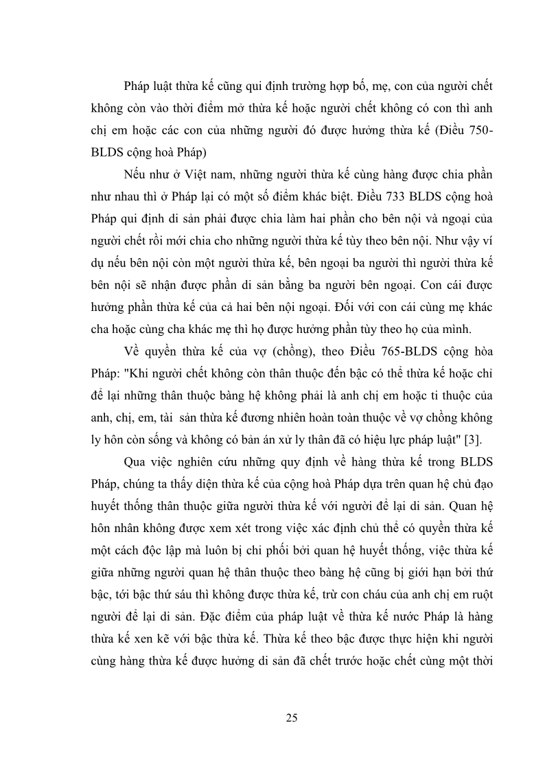 Luận văn Thạc sĩ Luật học Diện và hàng thừa kế theo quy định của Bộ luật dân sự năm 2005 - 3 Trang 31