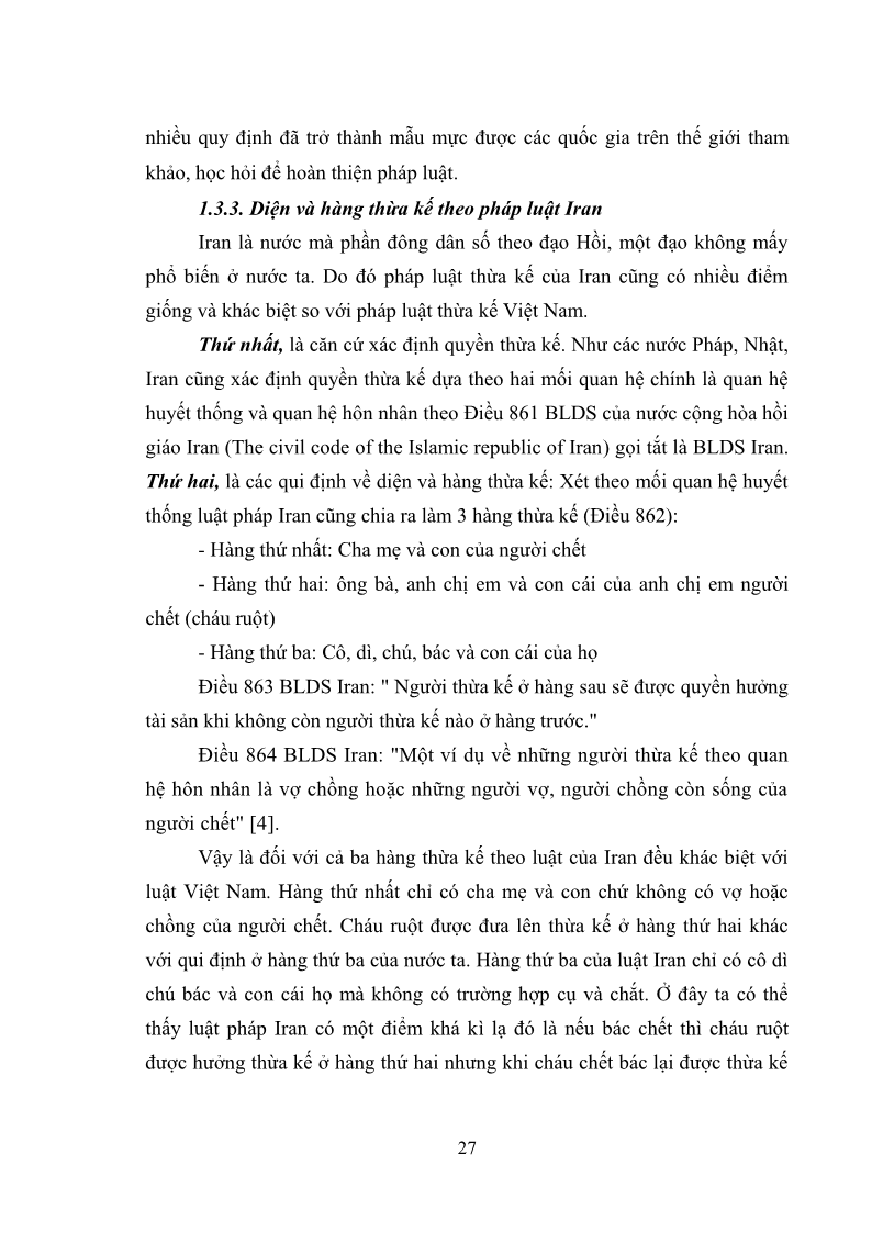 Luận văn Thạc sĩ Luật học Diện và hàng thừa kế theo quy định của Bộ luật dân sự năm 2005 - 3 Trang 33