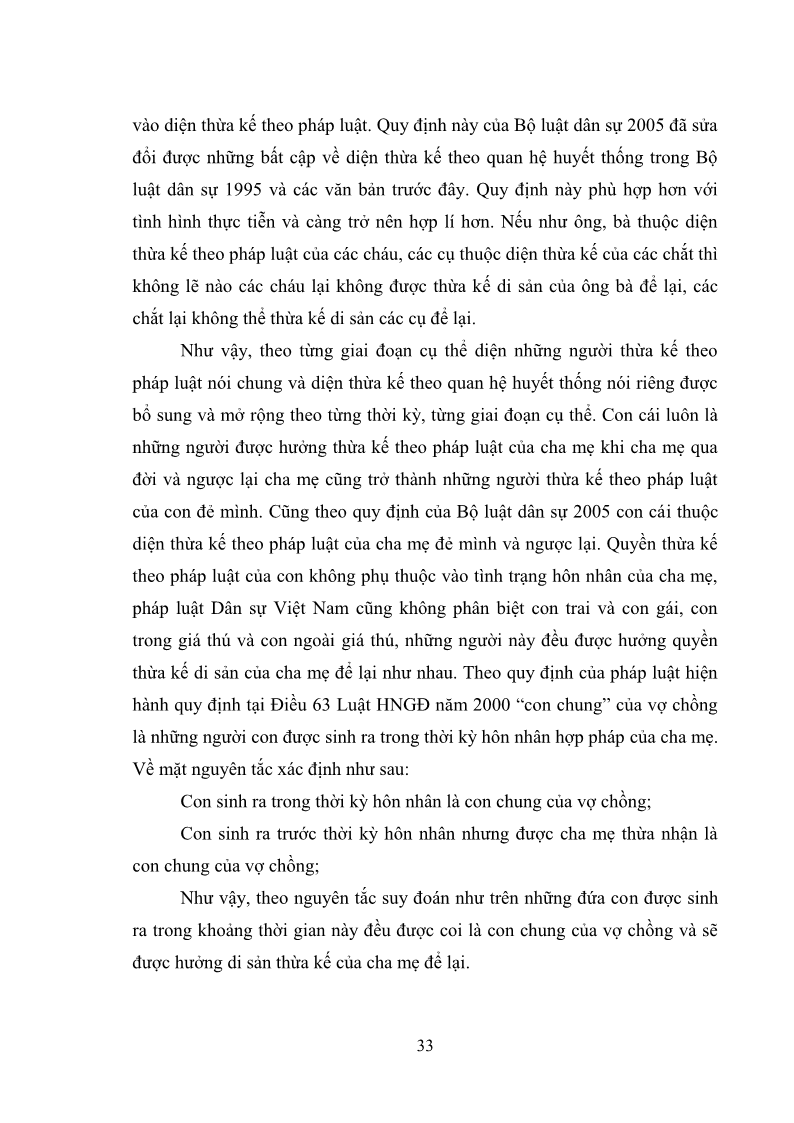 Luận văn Thạc sĩ Luật học Diện và hàng thừa kế theo quy định của Bộ luật dân sự năm 2005 - 4 Trang 39