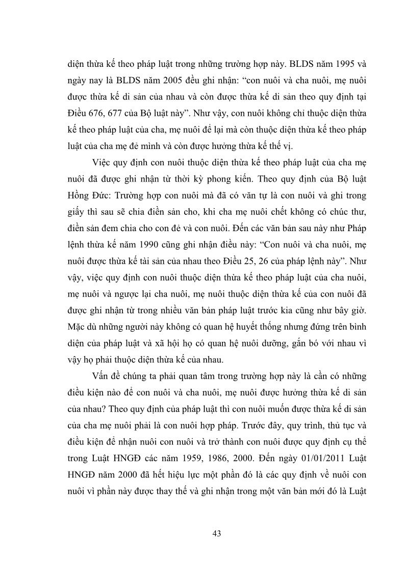 Luận văn Thạc sĩ Luật học Diện và hàng thừa kế theo quy định của Bộ luật dân sự năm 2005 - 5 Trang 49