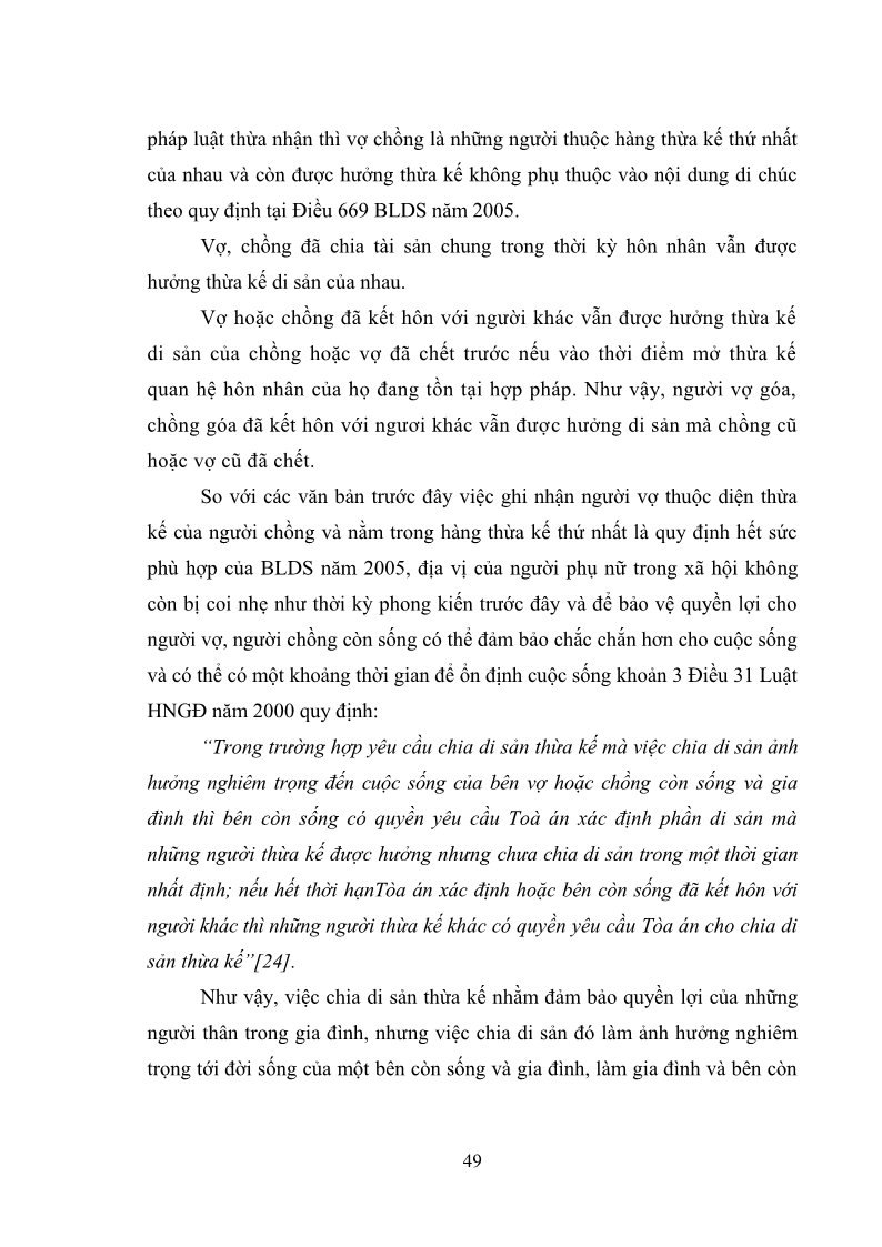 Luận văn Thạc sĩ Luật học Diện và hàng thừa kế theo quy định của Bộ luật dân sự năm 2005 - 5 Trang 55