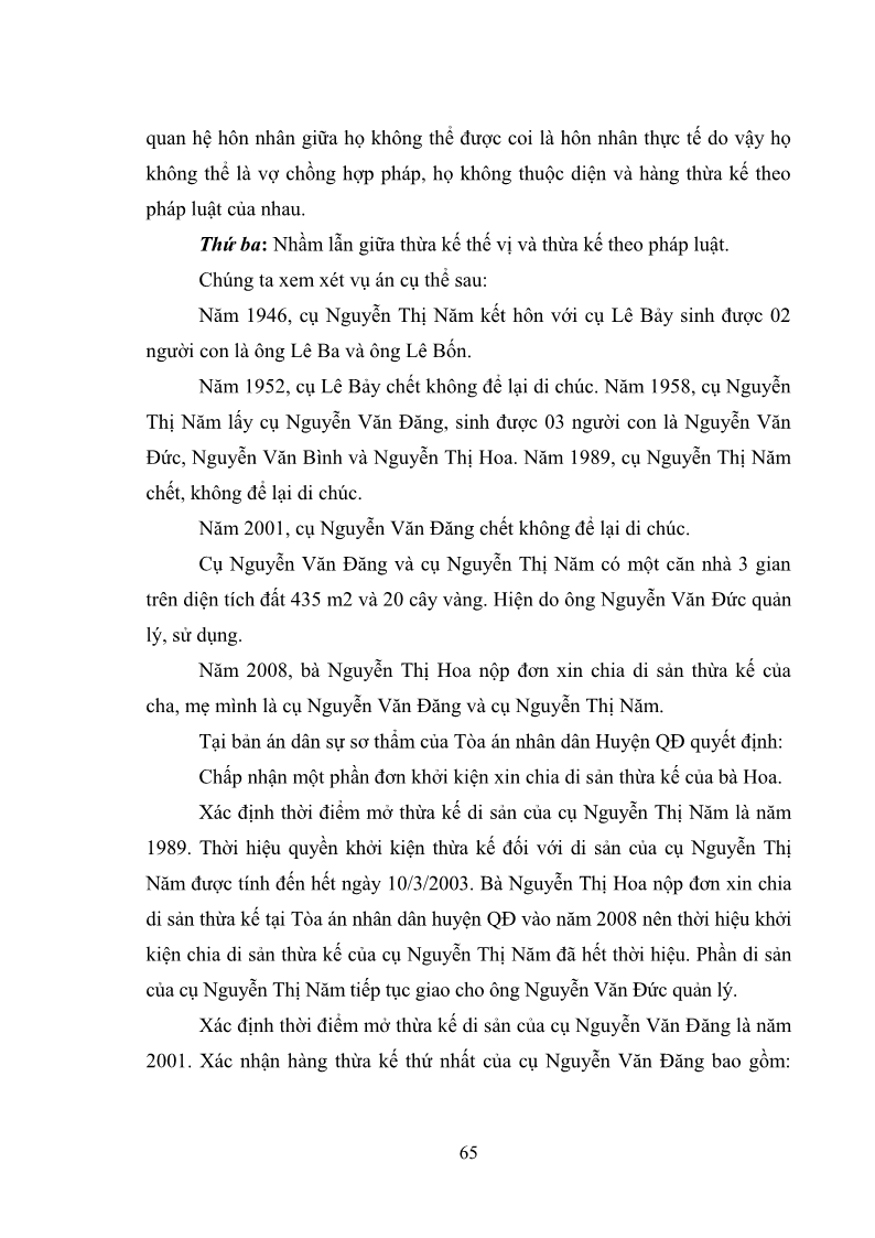 Luận văn Thạc sĩ Luật học Diện và hàng thừa kế theo quy định của Bộ luật dân sự năm 2005 - 6 Trang 71