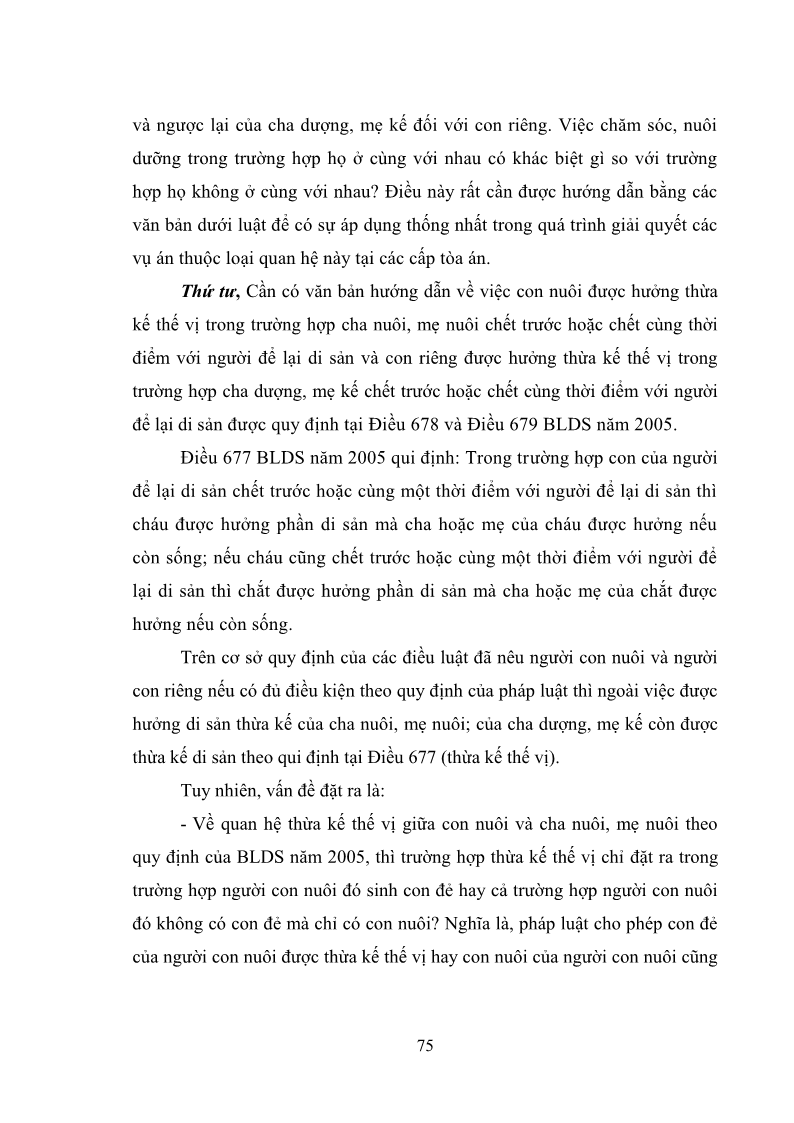 Luận văn Thạc sĩ Luật học Diện và hàng thừa kế theo quy định của Bộ luật dân sự năm 2005 - 7 Trang 81