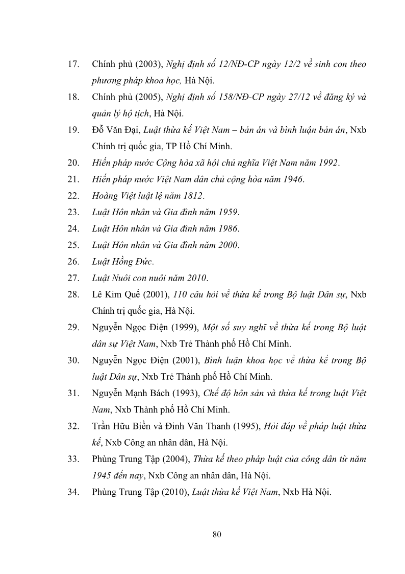 Luận văn Thạc sĩ Luật học Diện và hàng thừa kế theo quy định của Bộ luật dân sự năm 2005 - 8 Trang 86