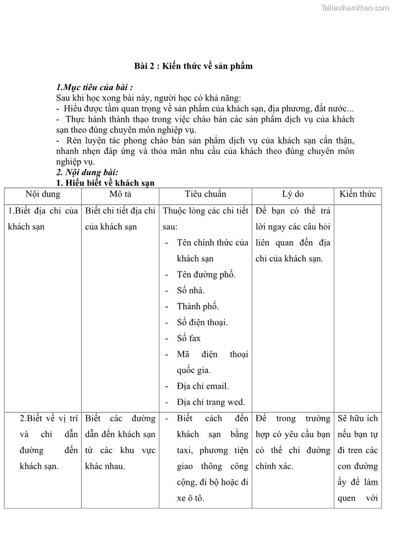 Giáo trình Nghiệp vụ lễ tân trường cđ nghề Đà Nẵng - 1 Trang 11