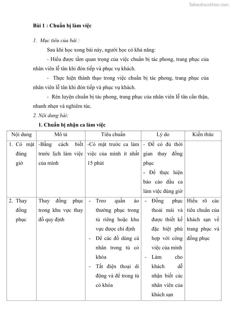 Giáo trình Nghiệp vụ lễ tân trường cđ nghề Đà Nẵng - 1 Trang 2