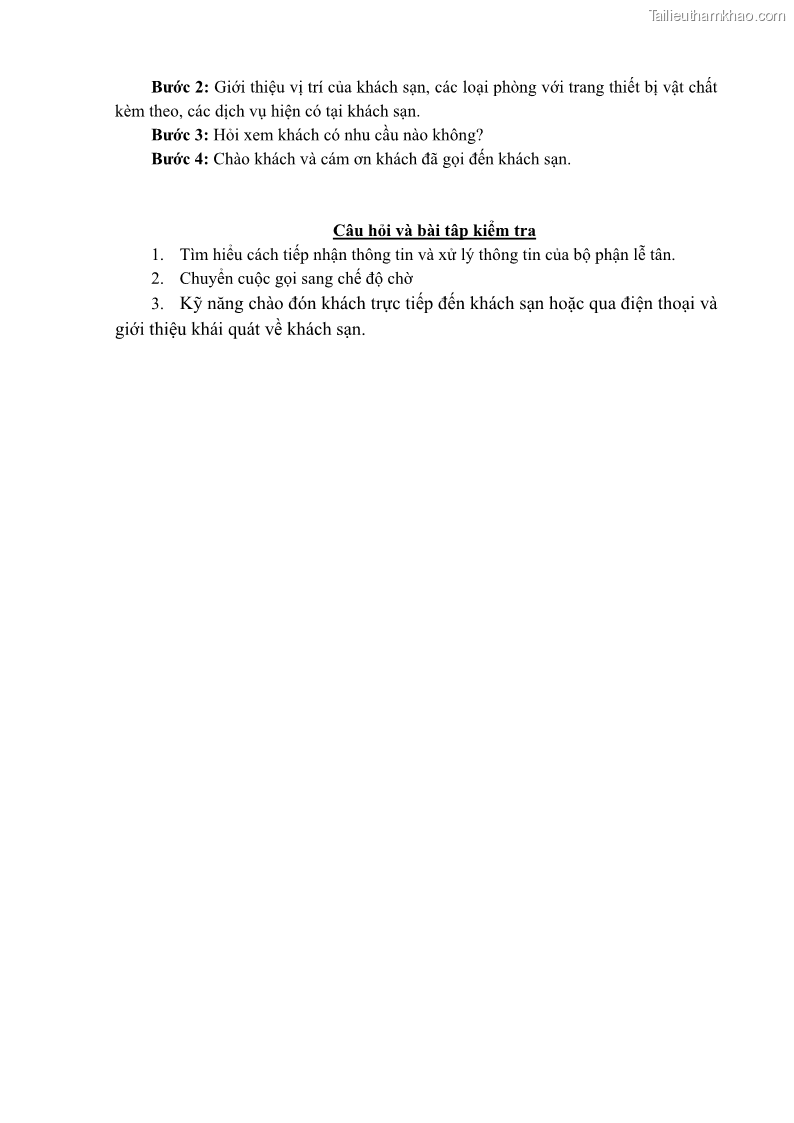 Giáo trình Nghiệp vụ lễ tân trường cđ nghề Đà Nẵng - 3 Trang 33
