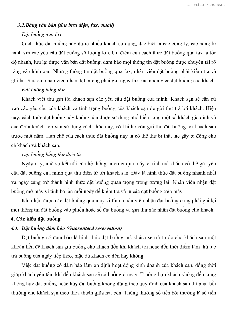 Giáo trình Nghiệp vụ lễ tân trường cđ nghề Đà Nẵng - 5 Trang 49