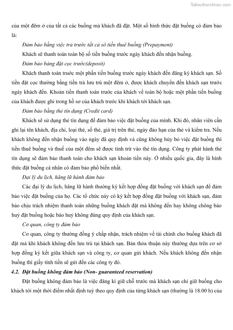 Giáo trình Nghiệp vụ lễ tân trường cđ nghề Đà Nẵng - 5 Trang 50