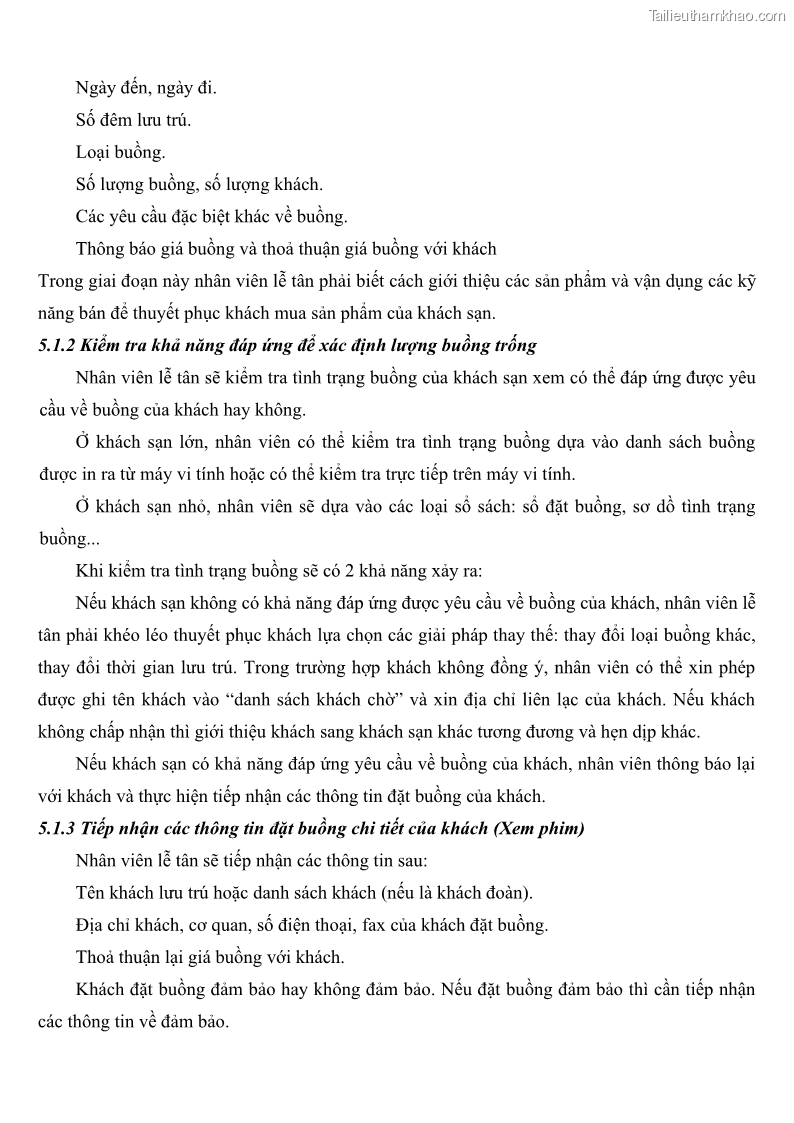 Giáo trình Nghiệp vụ lễ tân trường cđ nghề Đà Nẵng - 5 Trang 56