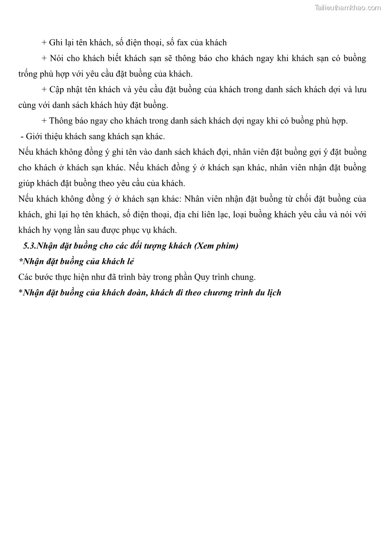 Giáo trình Nghiệp vụ lễ tân trường cđ nghề Đà Nẵng - 6 Trang 61