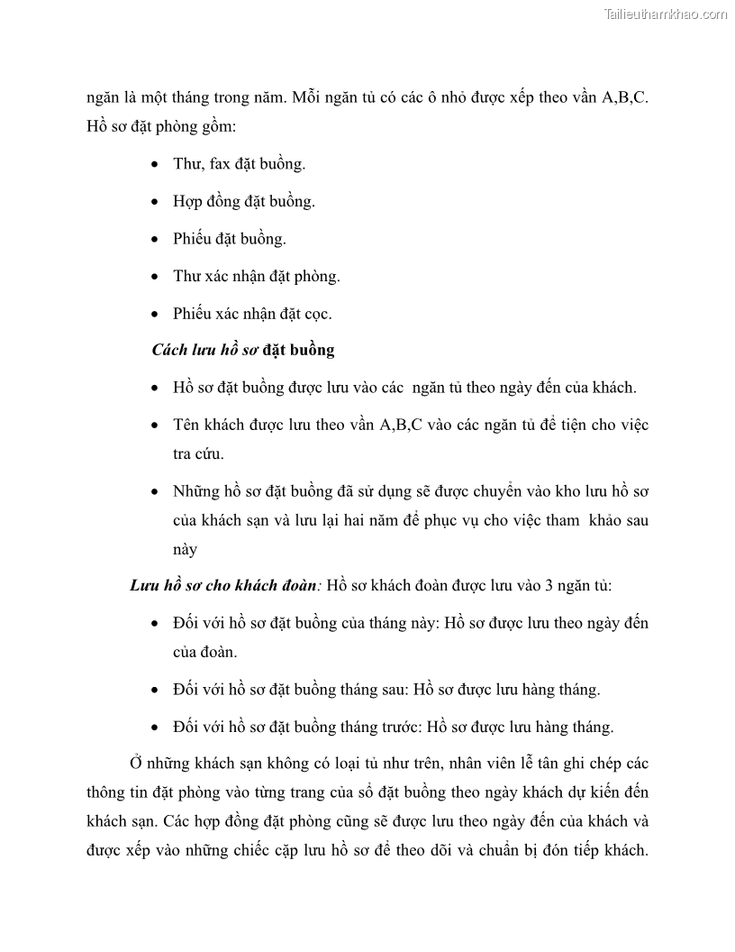 Giáo trình Nghiệp vụ lễ tân trường cđ nghề Đà Nẵng - 6 Trang 71