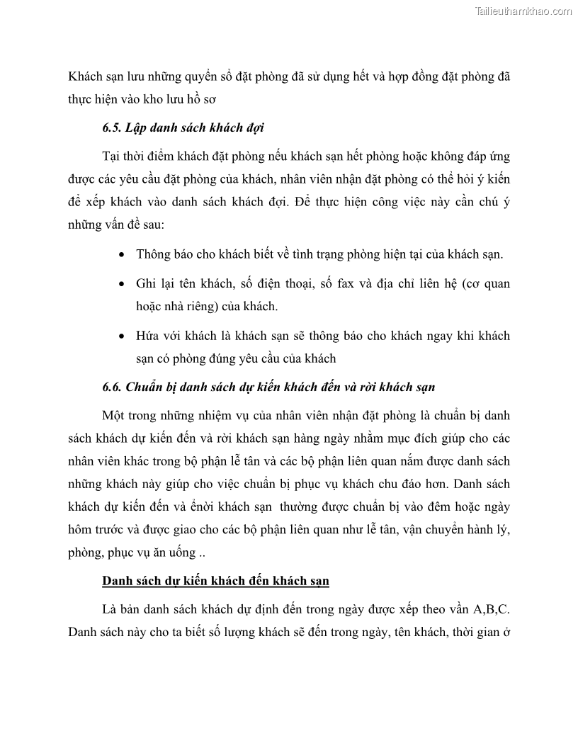 Giáo trình Nghiệp vụ lễ tân trường cđ nghề Đà Nẵng - 6 Trang 72