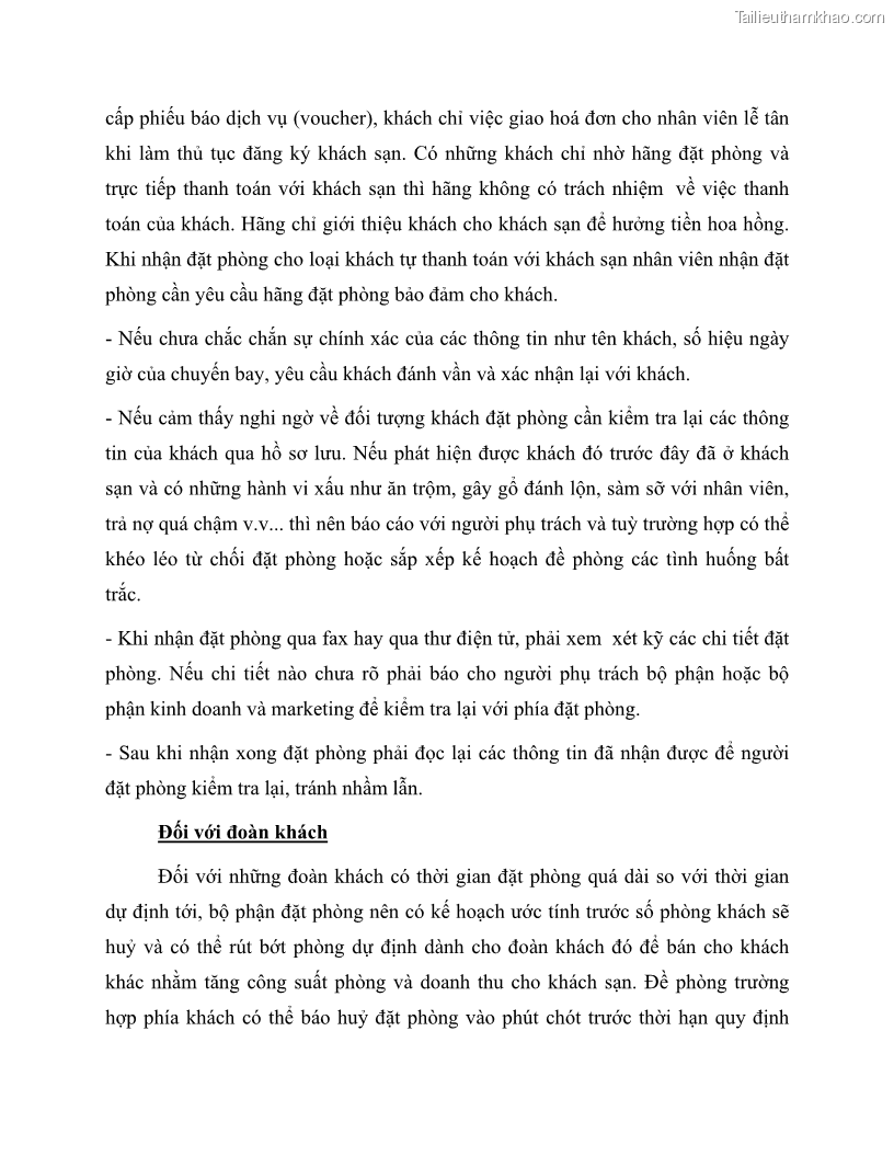 Giáo trình Nghiệp vụ lễ tân trường cđ nghề Đà Nẵng - 6 Trang 67