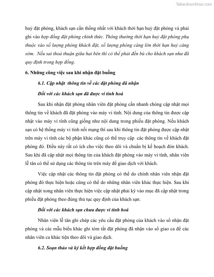 Giáo trình Nghiệp vụ lễ tân trường cđ nghề Đà Nẵng - 6 Trang 68