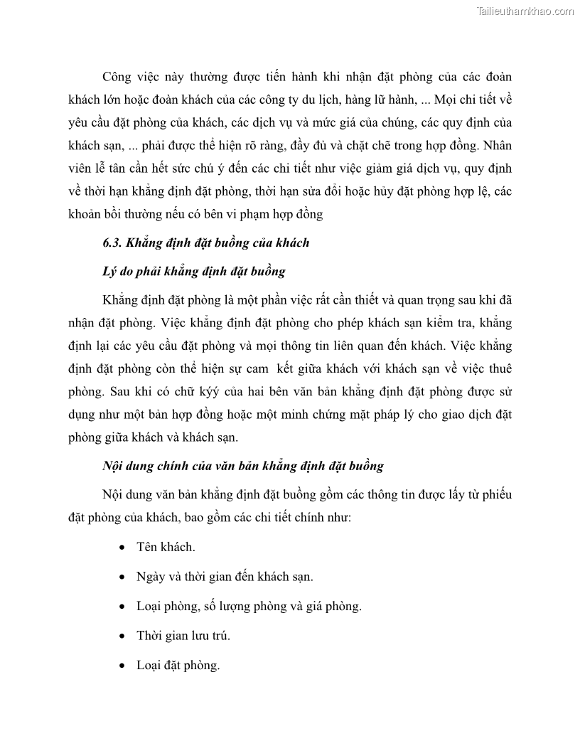 Giáo trình Nghiệp vụ lễ tân trường cđ nghề Đà Nẵng - 6 Trang 69