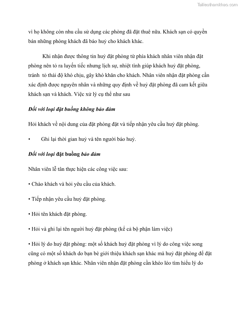 Giáo trình Nghiệp vụ lễ tân trường cđ nghề Đà Nẵng - 7 Trang 82
